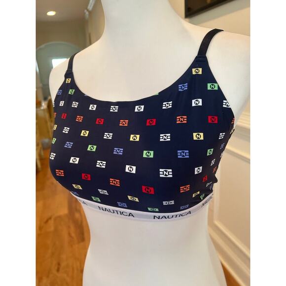 Nautica Intimates Sports Bra - Blue, White & Red - Large - Picture 2 of 6